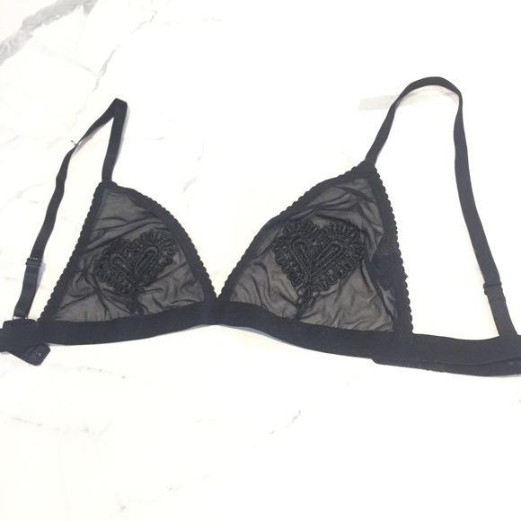 black sheer mesh bralette